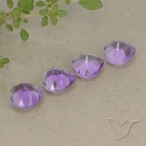 Gemas de Amatista Violeta púrpura medio natural de 2.81 ct, Corazón, VVS-VS