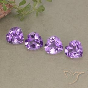 Gemas de Amatista Violeta púrpura natural de 2.53 ct, Corazón, VVS-VS