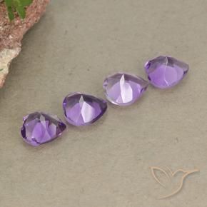 Gemas de Amatista Violeta púrpura natural de 2.53 ct, Corazón, VVS-VS