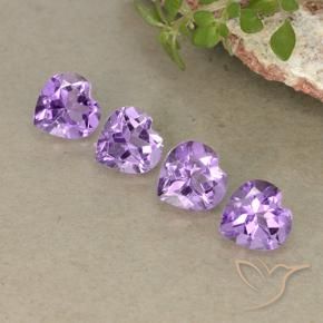 Gemas de Amatista Violeta púrpura intenso natural de 2.98 ct, Corazón, VVS-VS
