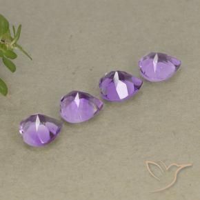 Gemas de Amatista Violeta púrpura medio natural de 2.75 ct, Corazón, VVS-VS