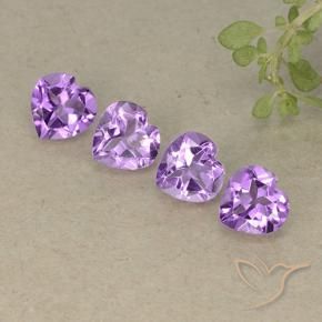 Gemas de Amatista Violeta púrpura medio natural de 2.83 ct, Corazón, VVS-VS