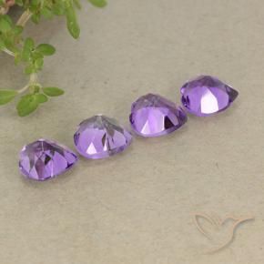 Gemas de Amatista Violeta púrpura medio natural de 2.83 ct, Corazón, VVS-VS