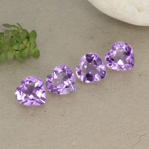 2.50ctw Natural Violeta rosado Amatista, Corazón, VVS-VS