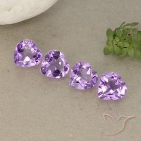 Gemas de Amatista Violeta rosado natural de 2.50 ct, Corazón, VVS-VS