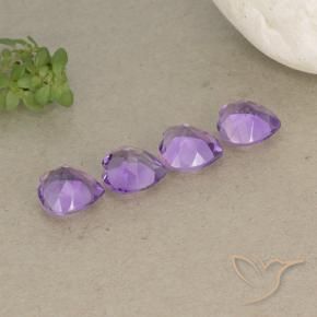 Gemas de Amatista Violeta rosado natural de 2.50 ct, Corazón, VVS-VS