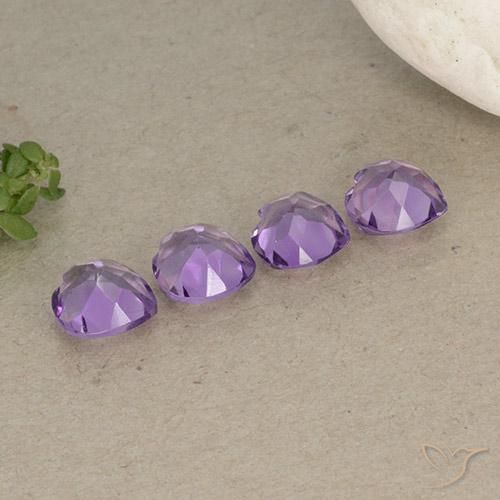 Gemas de Amatista Violeta púrpura medio natural de 2.37 ct, Corazón, VVS-VS