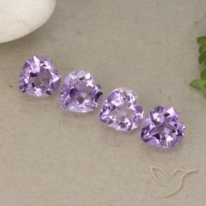 Gemas de Amatista Violeta púrpura medio natural de 2.83 ct, Corazón, VVS-VS