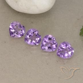 Gemas de Amatista Violeta púrpura medio natural de 2.80 ct, Corazón, VVS-VS