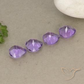 Gemas de Amatista Violeta púrpura medio natural de 2.80 ct, Corazón, VVS-VS