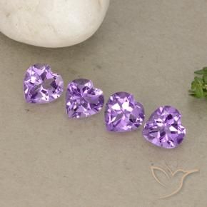 Gemas de Amatista Violeta púrpura natural de 2.80 ct, Corazón, VVS-VS