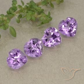 Gemas de Amatista Violeta púrpura medio natural de 3.04 ct, Corazón, VVS-VS