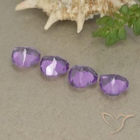 Gemas de Amatista Violeta púrpura intenso natural de 2.65 ct, Corazón, VVS-VS