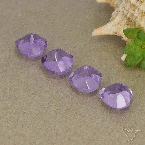 Gemas de Amatista Violeta intenso natural de 3.12 ct, Corazón, VVS-VS