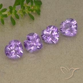 Gemas de Amatista Violeta medio natural de 2.90 ct, Corazón, VVS-VS