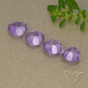 Gemas de Amatista Violeta medio natural de 2.90 ct, Corazón, VVS-VS