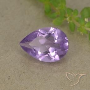 Amatista Violeta medio natural de 1.72 ct, En forma de pera, VVS-VS