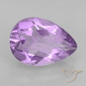 Amatista Violeta rosado medio natural de 1.67 ct, En forma de pera, VVS-VS