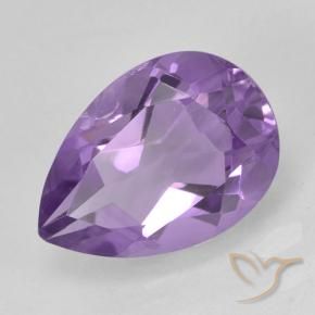Amatista Violeta medio natural de 1.83 ct, En forma de pera, VS-SI