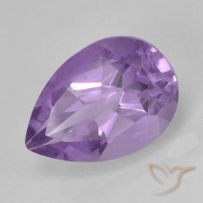 Amatista Violeta medio natural de 1.71 ct, En forma de pera, VS