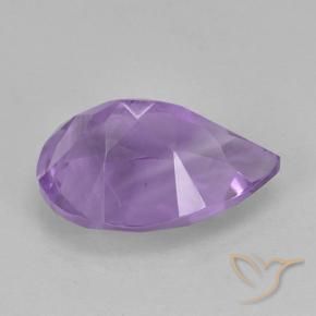 Amatista Violeta medio natural de 1.71 ct, En forma de pera, VS