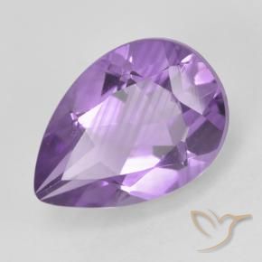 Amatista Violeta medio natural de 1.74 ct, En forma de pera, VVS-VS
