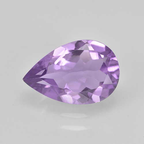 Amatista Violeta medio natural de 1.48 ct, En forma de pera, VVS-VS