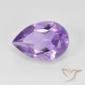 Amatista Violeta medio natural de 1.68 ct, En forma de pera, VS