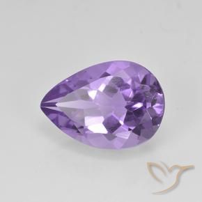 Amatista Violeta medio natural de 4.58 ct, En forma de pera, VVS-VS