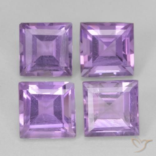 4.65ctw Natural Violeta medio Amatista, Cuadrado, VS