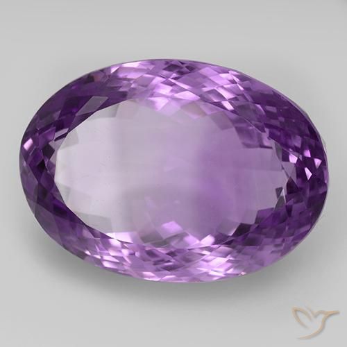 Amatista Violeta oscuro medio natural de 47.30 ct, Ovalada, IF