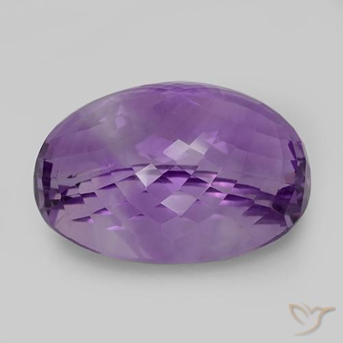 Amatista Violeta oscuro medio natural de 47.30 ct, Ovalada, IF