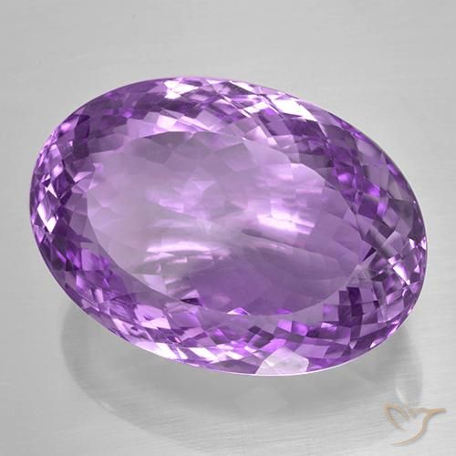 Amatista Violeta rosado natural de 52.67 ct, Ovalada, IF