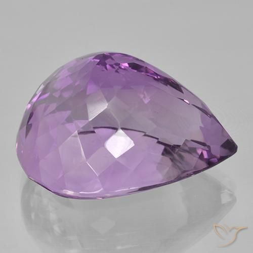 Amatista Violeta rosado natural de 41.21 ct, En forma de pera, VVS