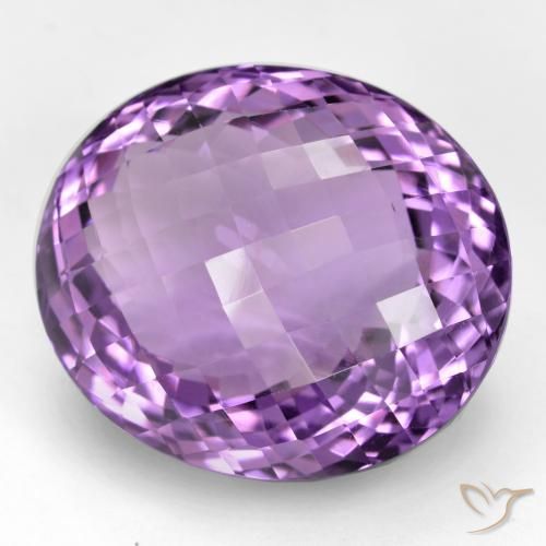 Amatista Violeta púrpura oscuro medio natural de 52.00 ct, Ovalada, IF