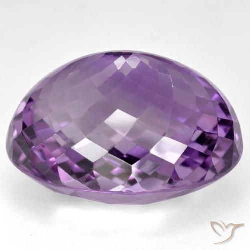 Amatista Violeta púrpura oscuro medio natural de 52.00 ct, Ovalada, IF