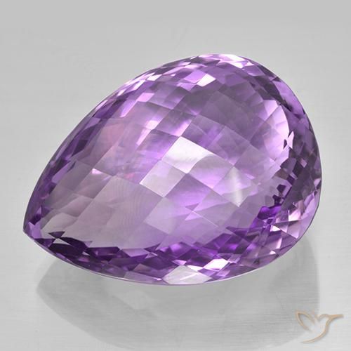 53.48ct Natural Violeta púrpura medio Amatista, En forma de pera, IF