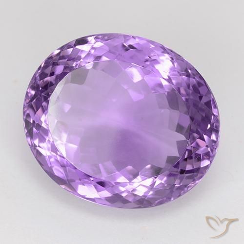 Amatista Violeta púrpura natural de 26.88 ct, Ovalada, IF