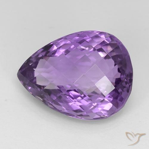 Amatista Violeta púrpura natural de 24.43 ct, En forma de pera, VVS