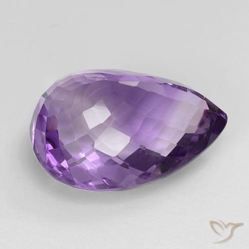 Amatista Violeta púrpura natural de 24.43 ct, En forma de pera, VVS