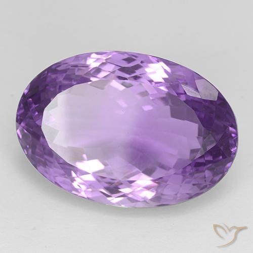 Amatista Violeta púrpura oscuro medio natural de 33.30 ct, Ovalada, IF