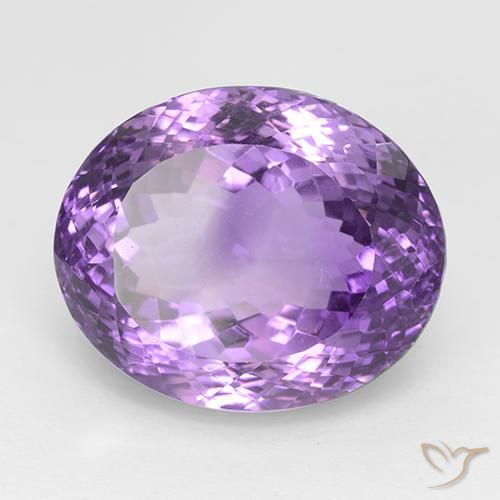 Amatista Violeta púrpura medio natural de 30.81 ct, Ovalada, IF