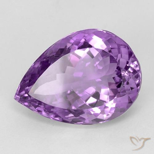 Amatista Violeta rosado natural de 28.56 ct, En forma de pera, IF