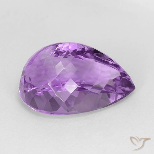 Amatista Violeta rosado natural de 28.56 ct, En forma de pera, IF