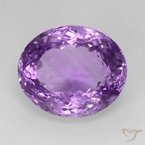 Amatista Violeta púrpura medio natural de 25.81 ct, Ovalada, VVS