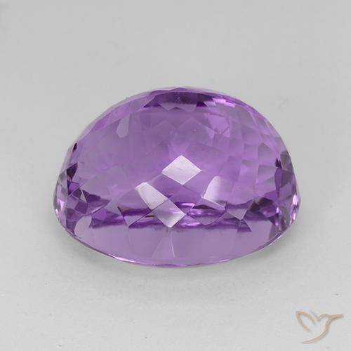 Amatista Violeta púrpura medio natural de 25.81 ct, Ovalada, VVS