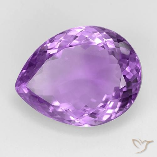 Amatista Violeta púrpura intenso natural de 21.49 ct, En forma de pera, VVS