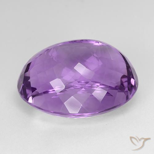 Amatista Violeta púrpura medio natural de 31.21 ct, Ovalada, IF