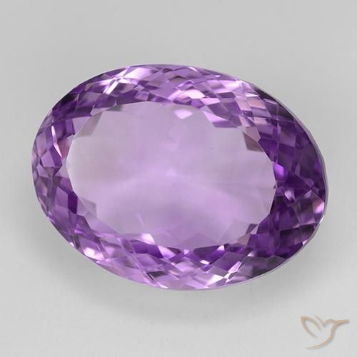 Amatista Violeta púrpura medio natural de 30.78 ct, Ovalada, IF