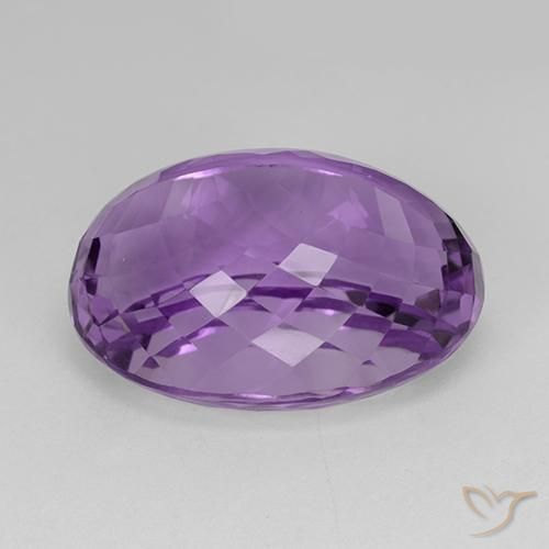 Amatista Violeta púrpura medio natural de 30.78 ct, Ovalada, IF